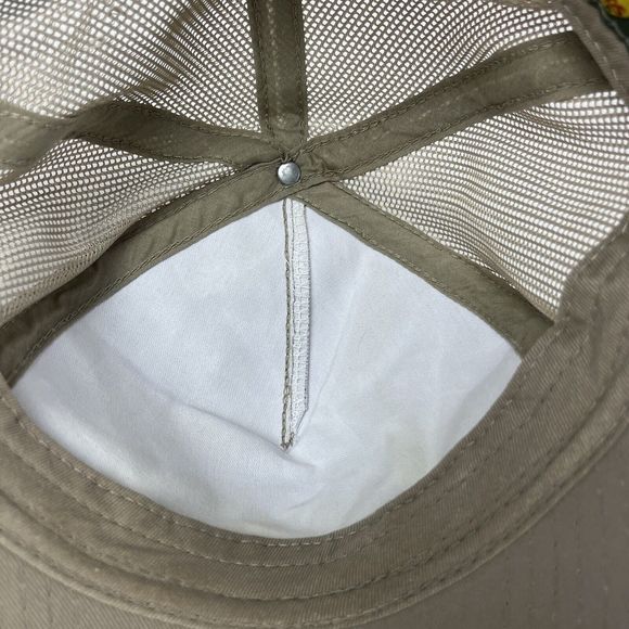 Bass Pro Shops Logo Mesh Fishing Hunting Trucker Cap Beige Snapback Hat - Picture 10 of 12